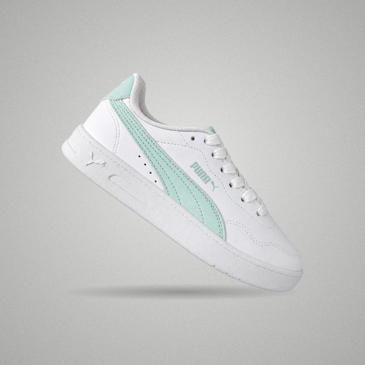 Tênis Puma Court Laily Branco e verde menta